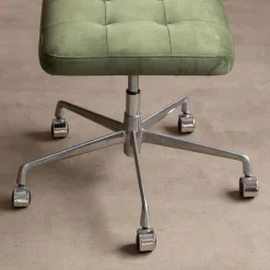 Bilbury Moss Green Velvet and Rattan Desk Chair