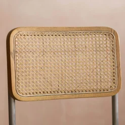Bilbury Moss Green Velvet and Rattan Desk Chair