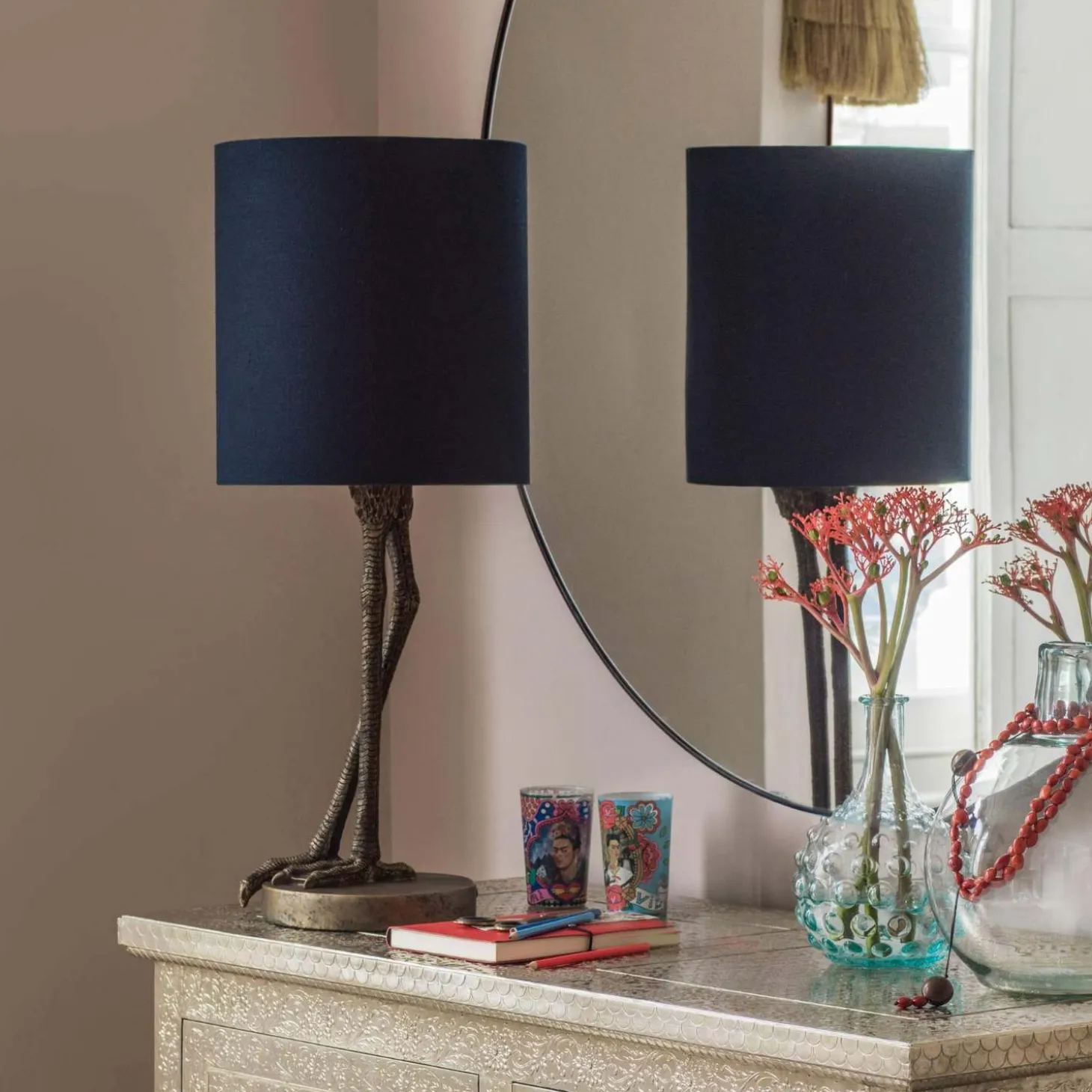 Bird Legs Table Lamp with Shade