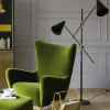 Black Adjustable Twin Floor Lamp