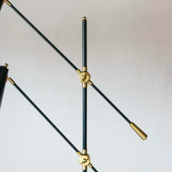 Black Adjustable Twin Floor Lamp