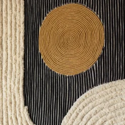 Black and White Abstract Jute Wall Art
