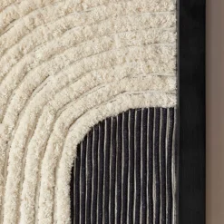 Black and White Abstract Jute Wall Art