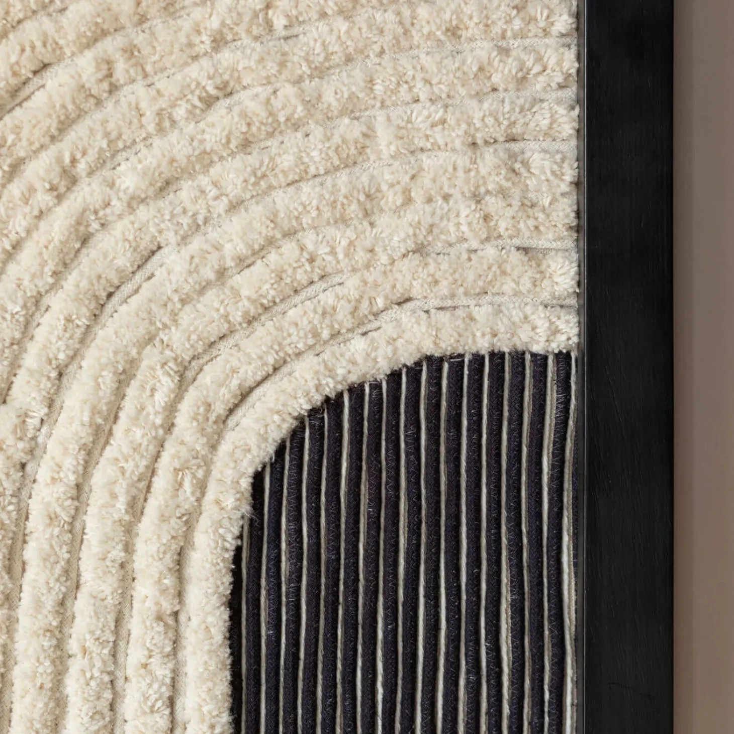 Black and White Abstract Jute Wall Art