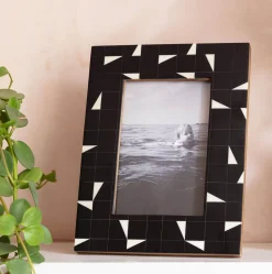 Black and White Geometric Tile Frame