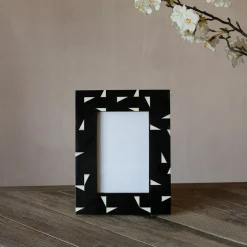 Black and White Geometric Tile Frame