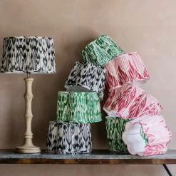 Black and White Ikat Flower Empire Lamp Shades