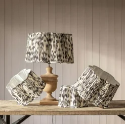 Black and White Ikat Flower Empire Lamp Shades
