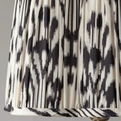Black and White Ikat Flower Empire Lamp Shades