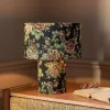 Black Floral Tapestry Table Lamp