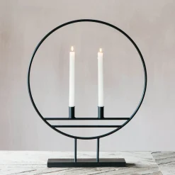 Black Hoop Candle Holder