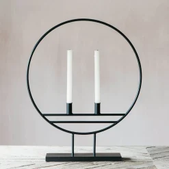 Black Hoop Candle Holder