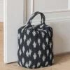 Black Ikat Door Stopper