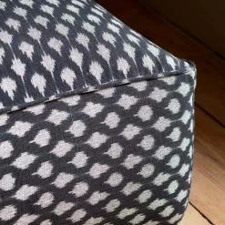 Black Ikat Pouffe