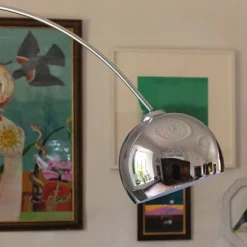 Black Marble and Chrome Floor Lamp