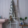 Black Wide Stripe Turkish Beach Towel Wrap