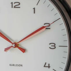 Black with Red Hands Factory Wall Clock