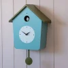 Blue and Green Cuckoo House Wall Clock