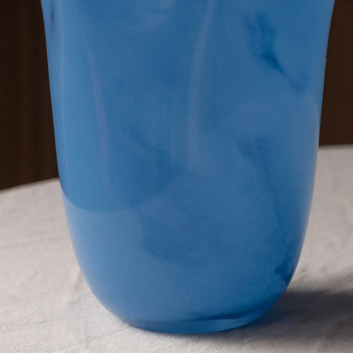 Blue and Peach Ruffle Vase - Large