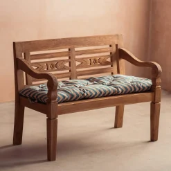 Blue Candy Stripe Bench Seat Pad