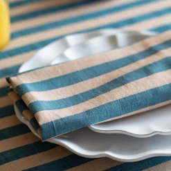 Blue Candy Stripe Napkin