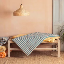 Blue Candy Stripe Small Seat Mat