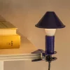 Blue Enamel Mushroom Clip Lamp