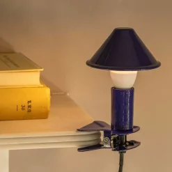 Blue Enamel Mushroom Clip Lamp