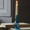 Blue Glass Candle Holder