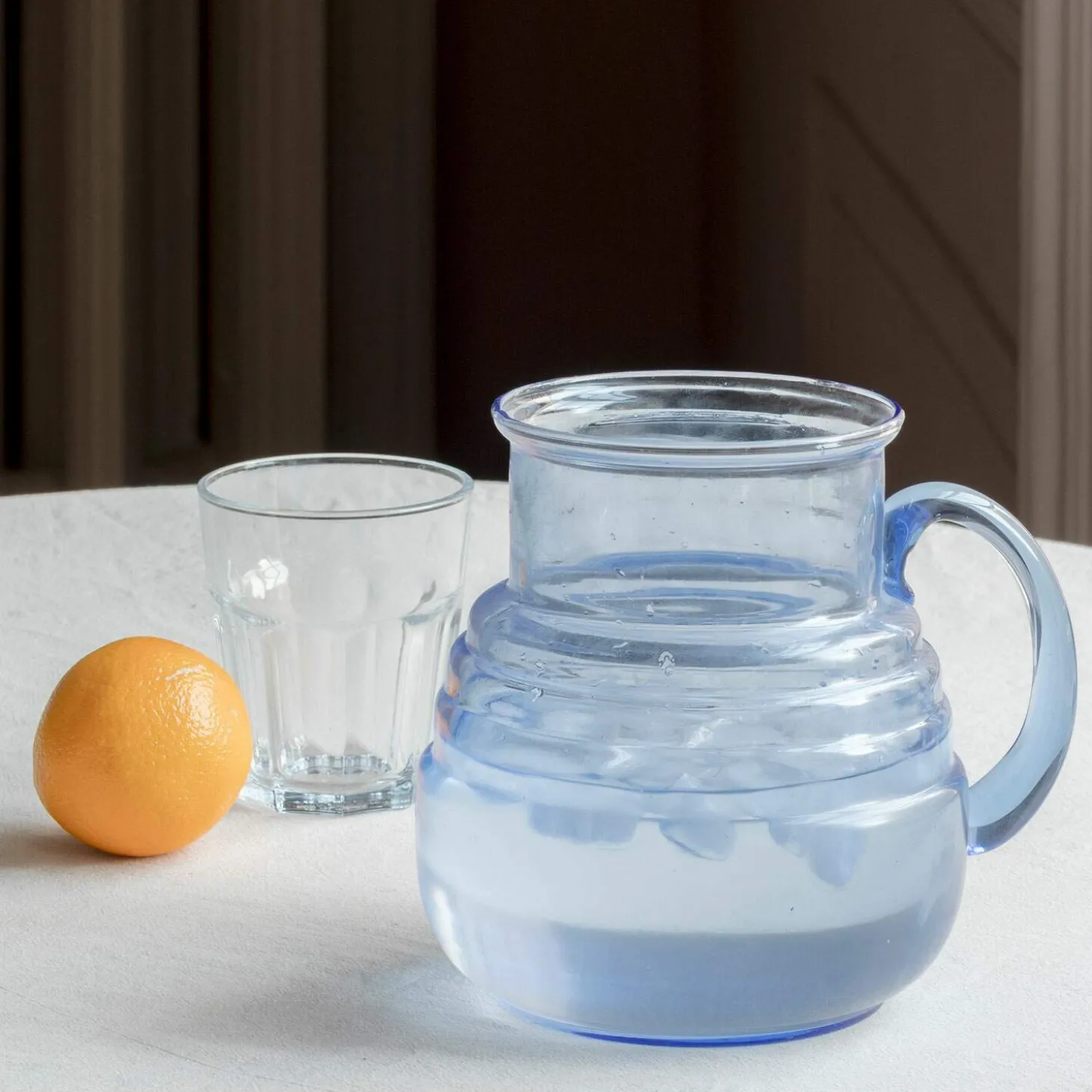 Blue Glass Handle Jug