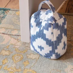 Blue Ikat Door Stopper