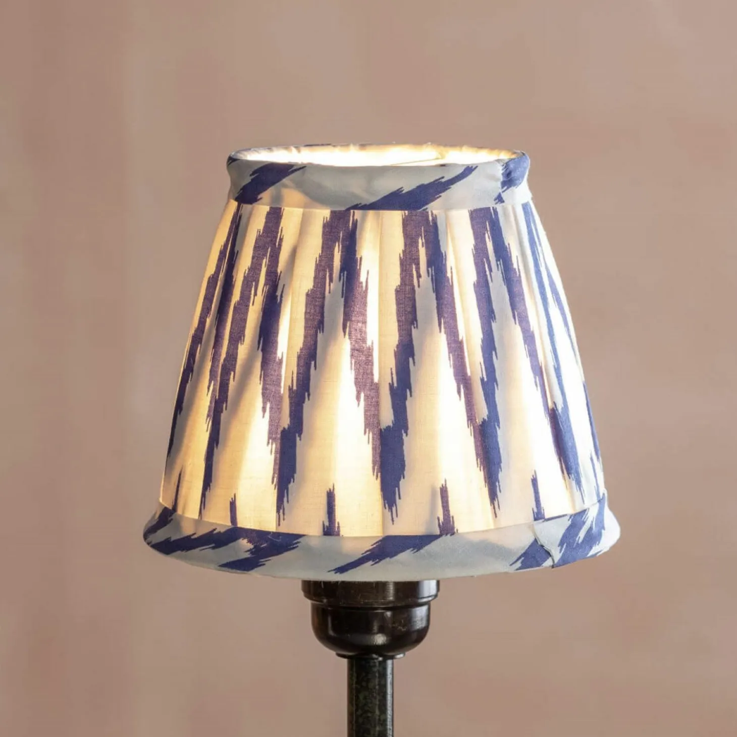 Blue Ikat Pleated Lamp Shade