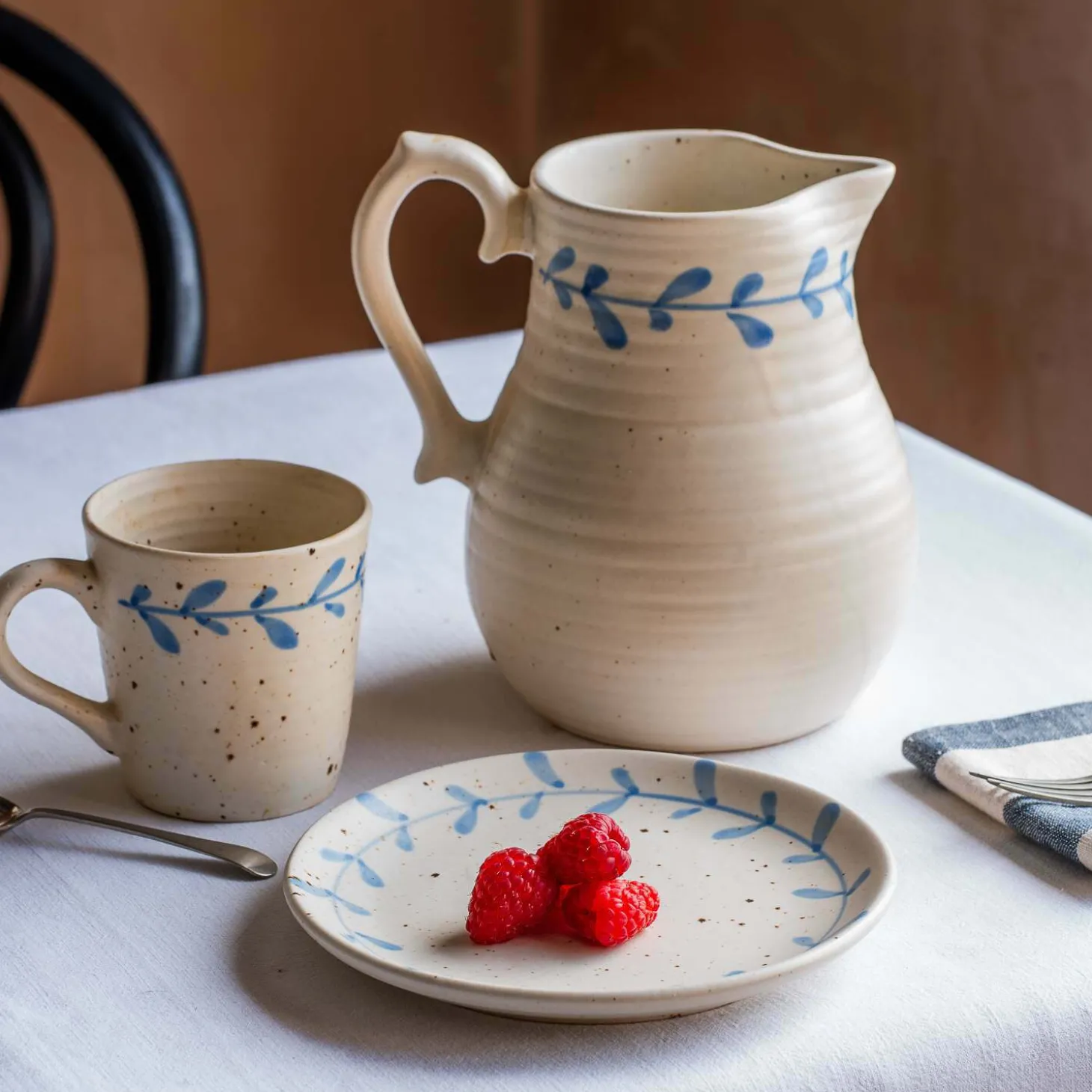 Blue Leaves Jug