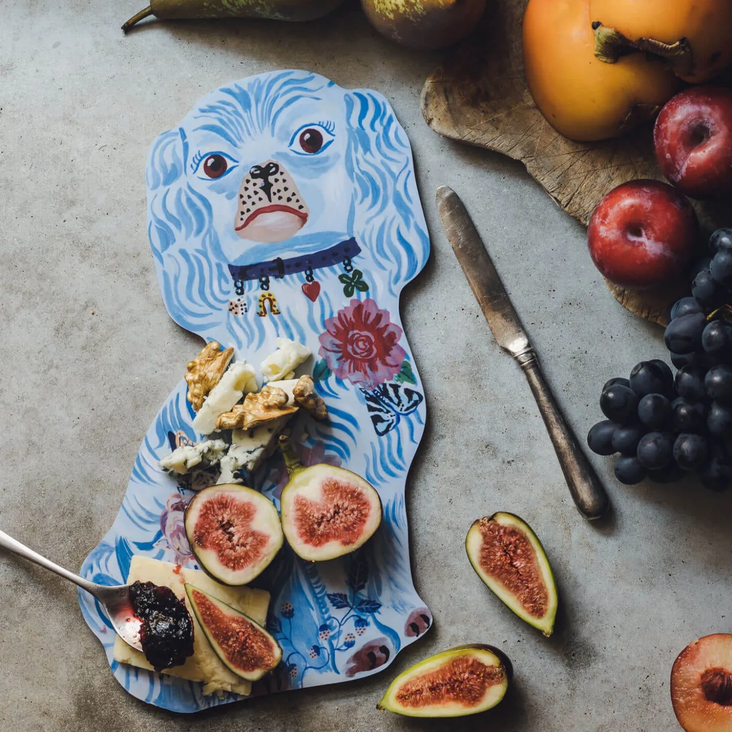 Blue Spaniel Serving Board