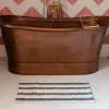Blue Striped Tufted Bath Mat