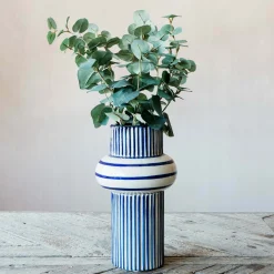 Blue Striped Vase