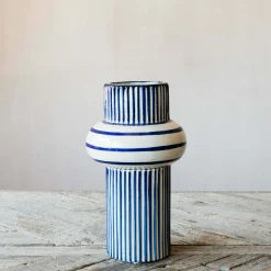 Blue Striped Vase