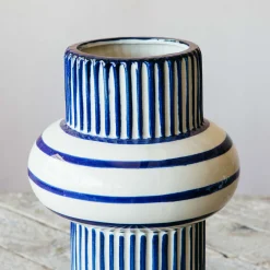 Blue Striped Vase
