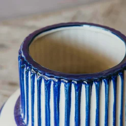 Blue Striped Vase