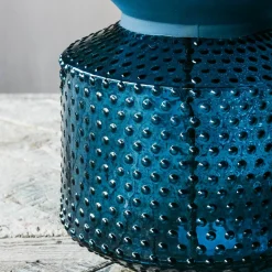 Blue Tiered Glass Vase