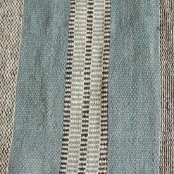 Blue, White & Black Striped Rug 120 x 60cm.