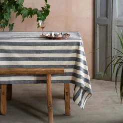 Blue Wide Stripe Table Cloths