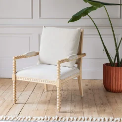 Bobbin Natural Linen and Ash Armchair