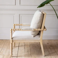 Bobbin Natural Linen and Ash Armchair