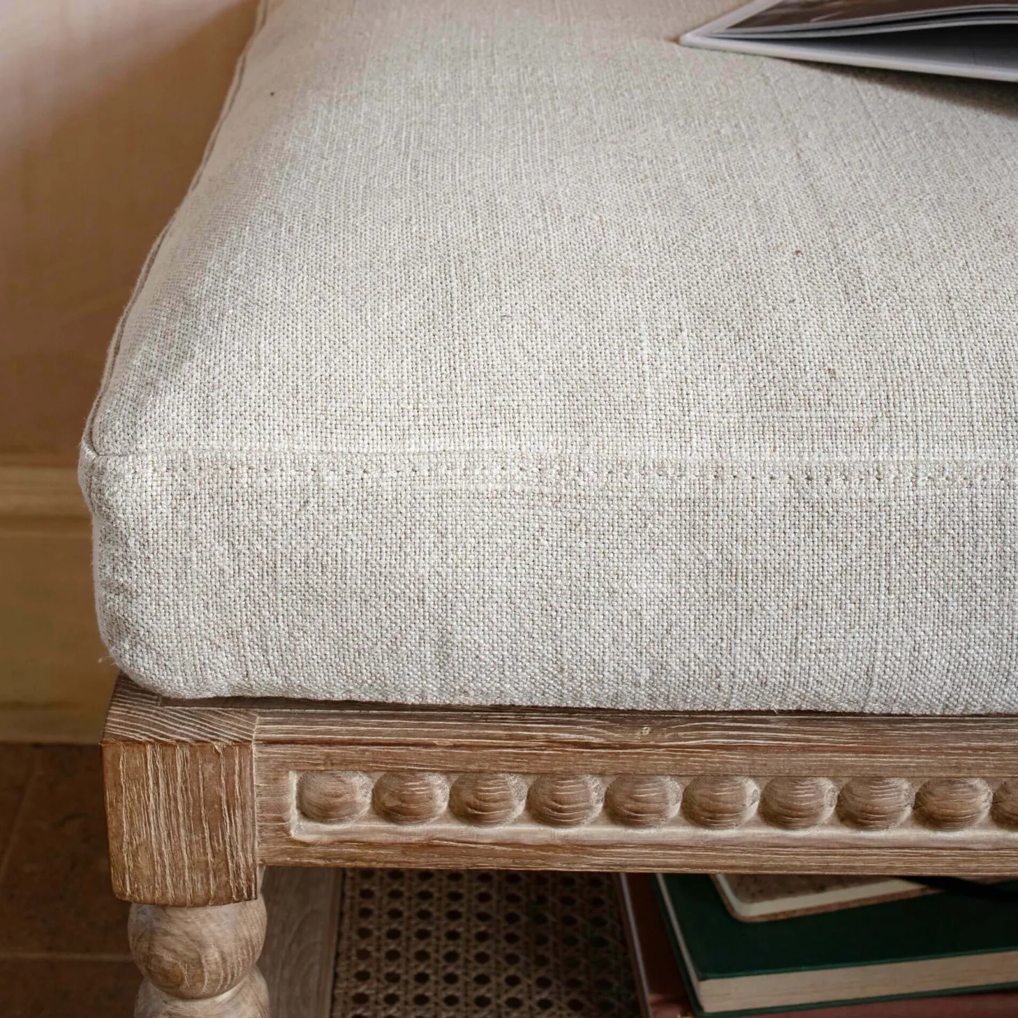Bobbin Natural Linen and Ash Bench