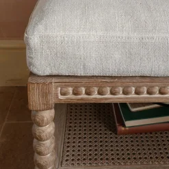 Bobbin Natural Linen and Ash Bench