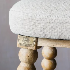 Bobbin Natural Linen Bar Stool