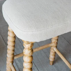 Bobbin Natural Linen Bar Stool