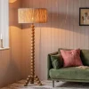 Bobbin Tripod Dark Wooden Floor Lamp