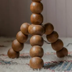 Bobbin Tripod Dark Wooden Floor Lamp